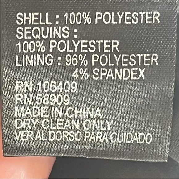 Gianni Bini Party Cocktail Black Mini Dress w Sheer Sleeves Sequined Front Sz S - Picture 11 of 11